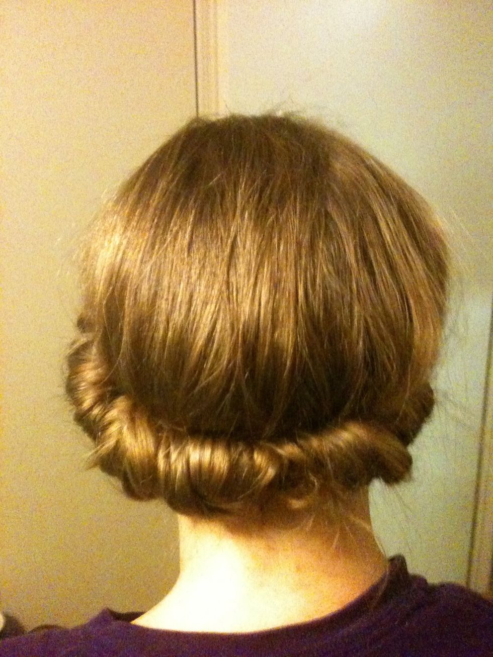 From the back. I laid on the right side so that's why it's a little messed up, but as you can see, it doesn't have to be too perfect!