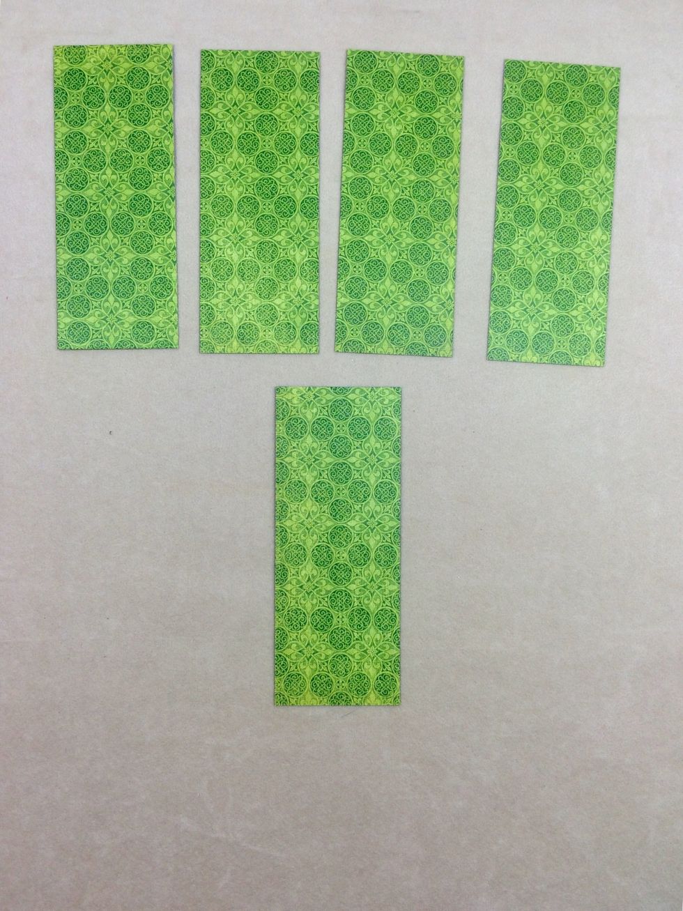 From the Gone Batty paper, cut four strips at 1 7/8" x 4 3/4" and one additional strip at 2" x 5".