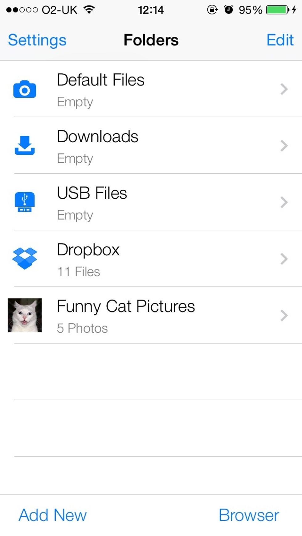 From the home screen, tap the 'Settings' button (top-left)