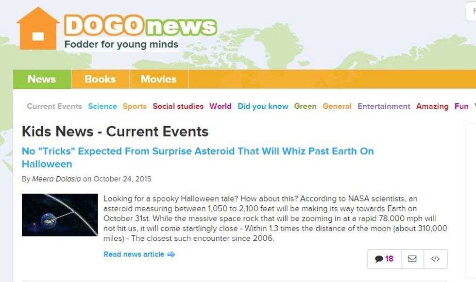 From the homepage, find an article that looks interesting and click the title.