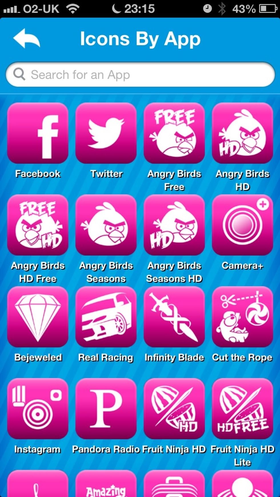 From the Icons by App gallery, select the "Facebook" icon to view the many styles you can use.