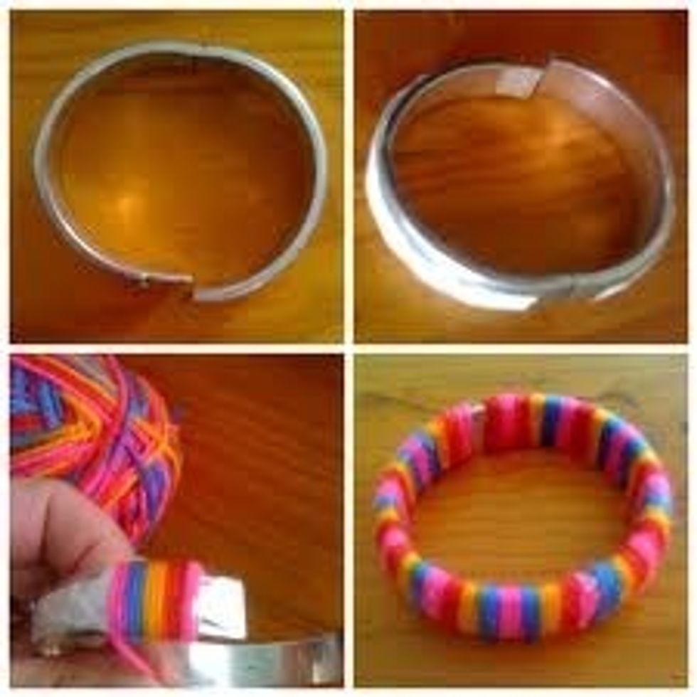 From the Internet- wrapped with thick multicoloured thread!!