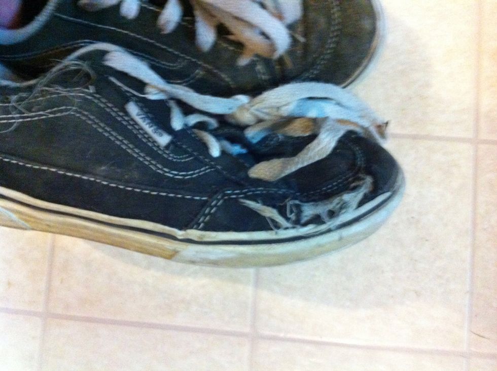 From the pile you've decided to work with. Look..is any of it trash? In need of repair? Doesn't fit it's purpose? Tired of it? Like these shoes are not worth repairing. So I'm trashing them.