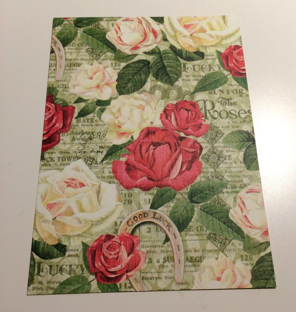 From the Run For Roses paper, cut a 4 1/8" x 5 5/8".