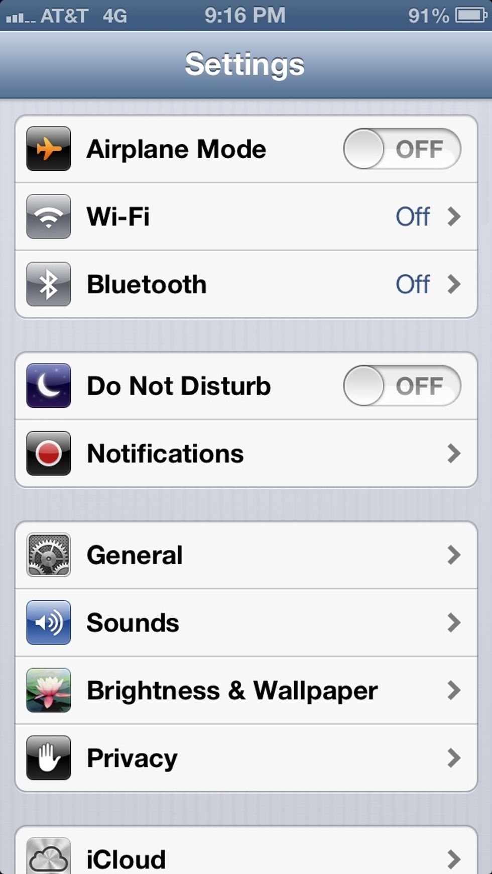 From the 'Settings' app tap the 'Privacy' pane.