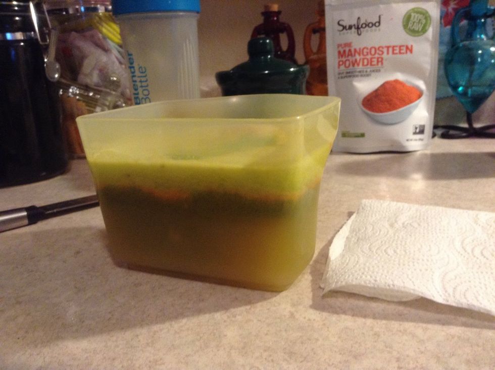 From the side, you can see the layers of the different foods. ^_^