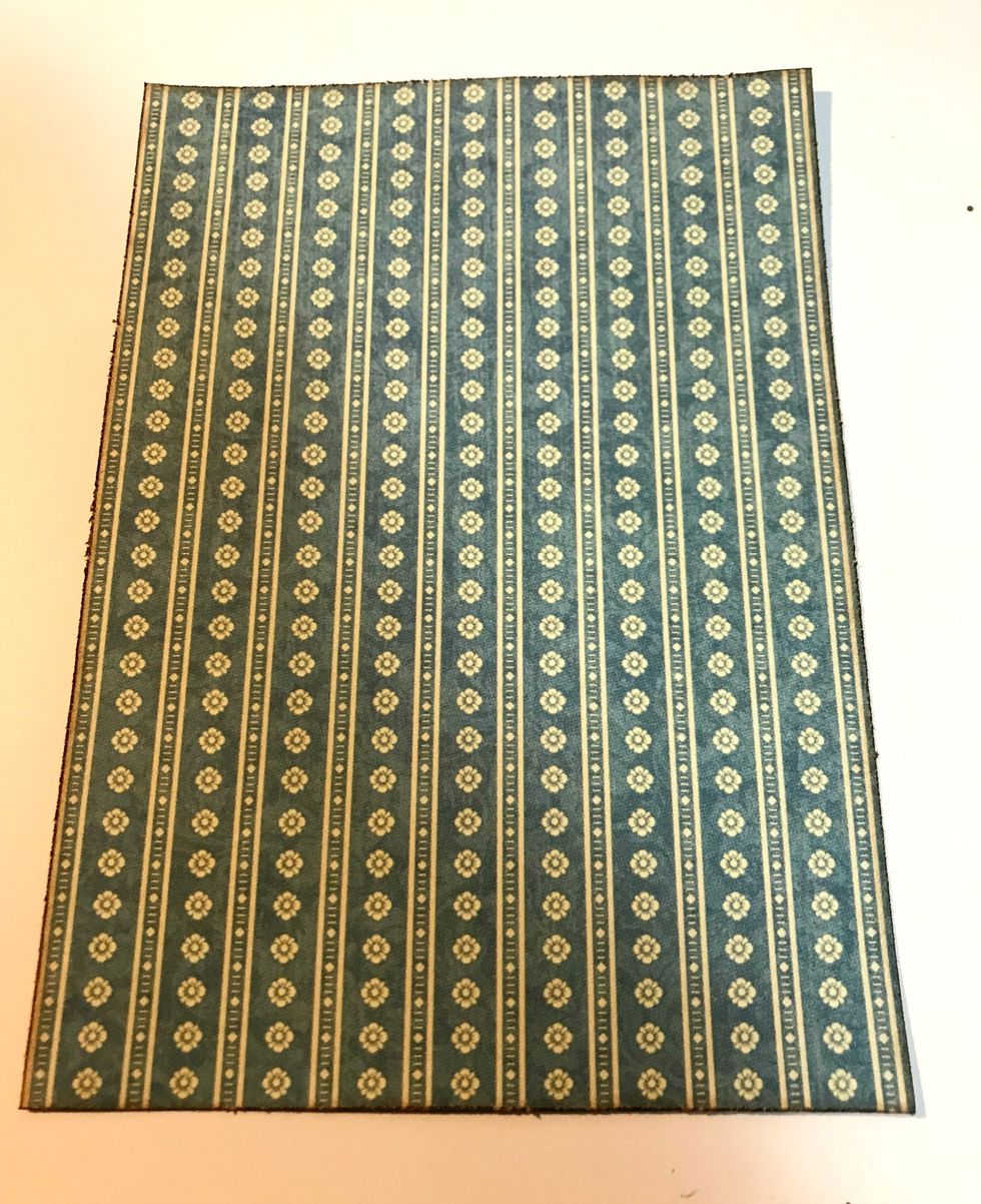 From the Winter Collective paper, cut a piece that measures 4 3/4" x 6 3/4". Distress the edges. Ink the edges of the paper using Dark Cashmere Ink.