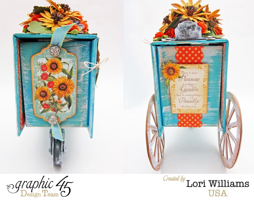 Front and the back of the cart, showing the decoration.