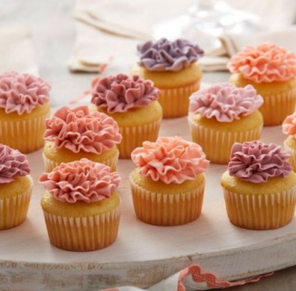 Frost the cupcakes however you like. I did mine like a flower.