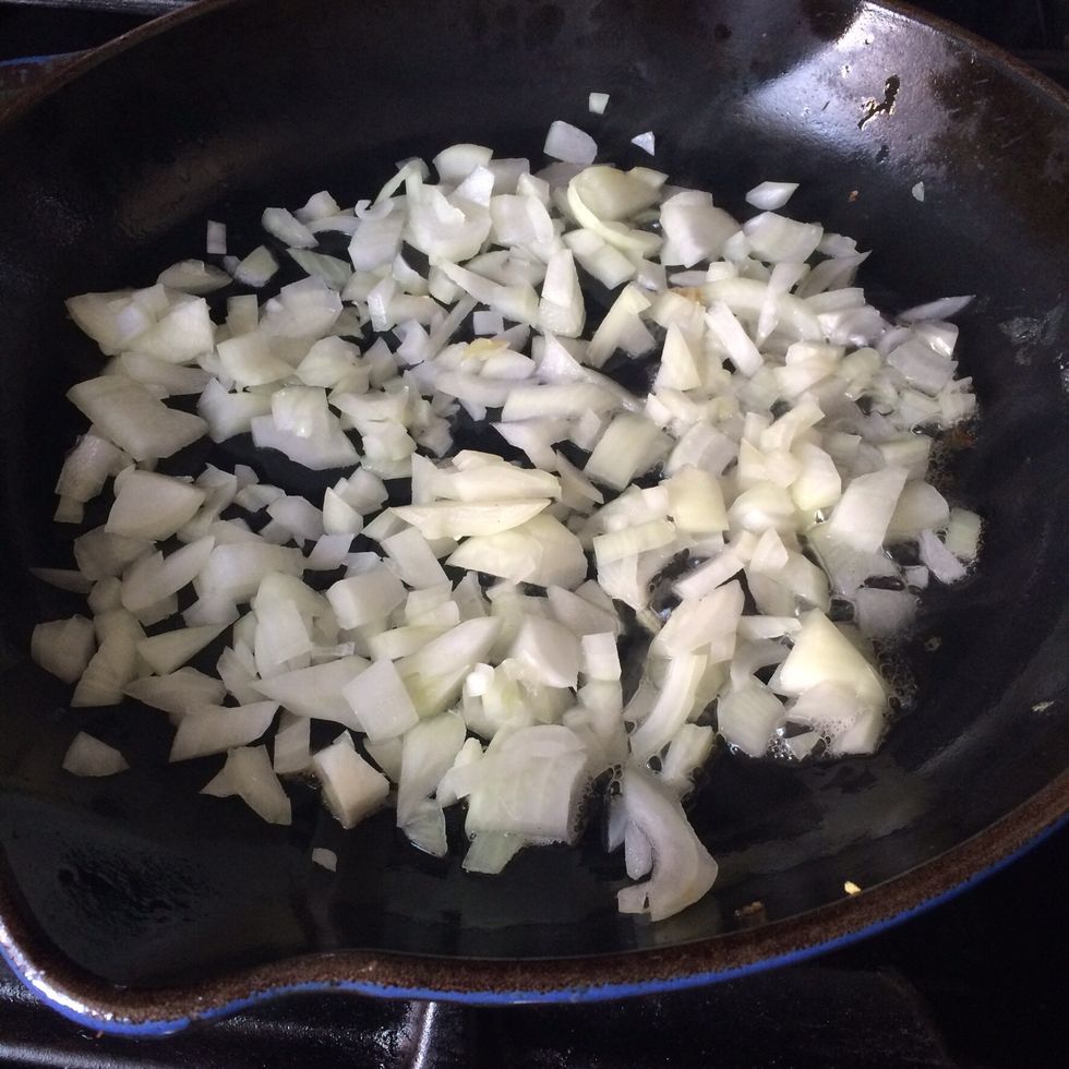 Fry a white onion