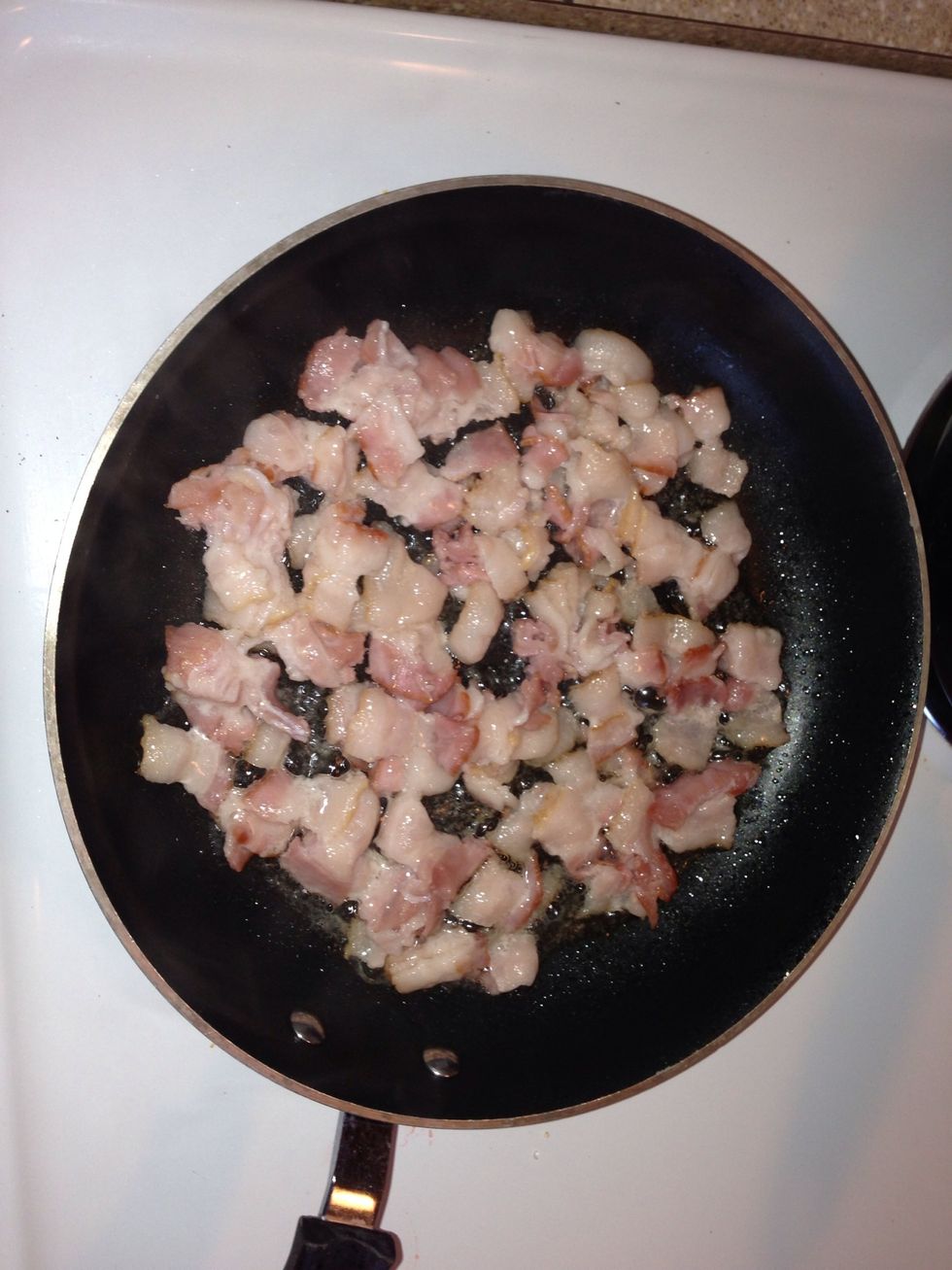 Fry bacon, the crispier the better