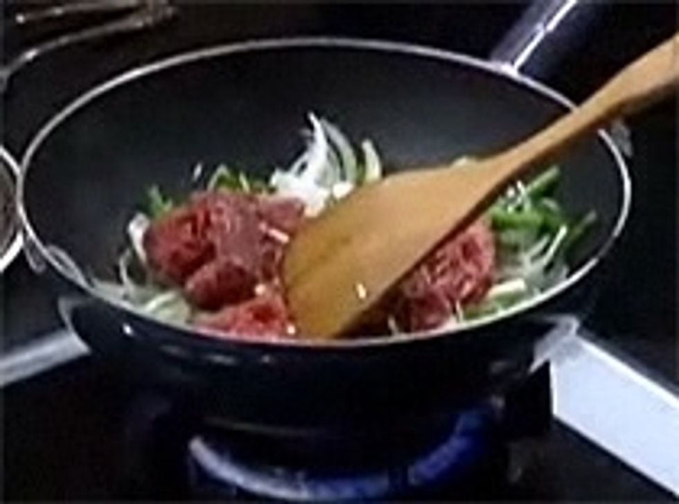 Fry beef with thin-sliced onions. There will be a very good odor <3