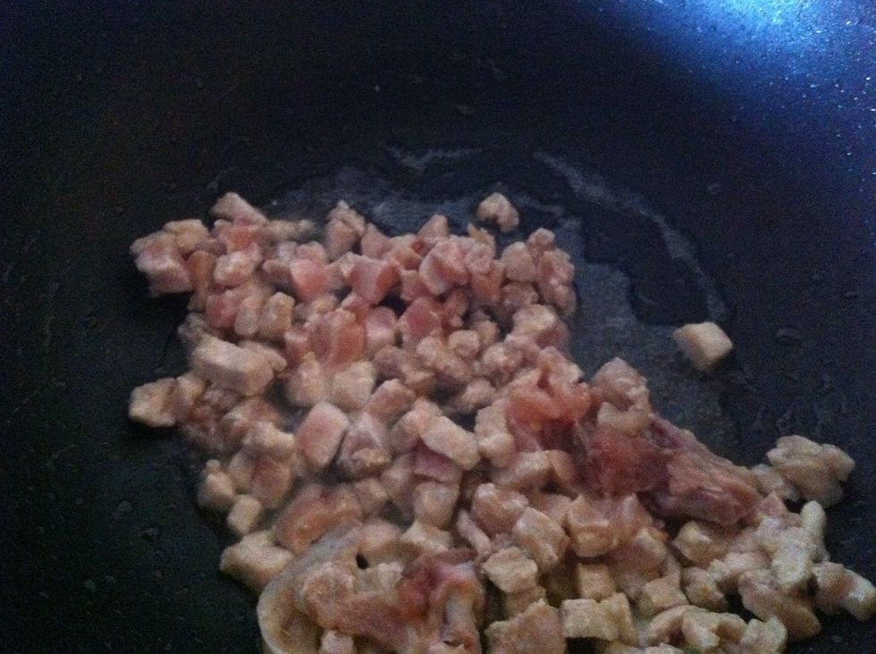 fry chicken along with separated bones and remove them at the end