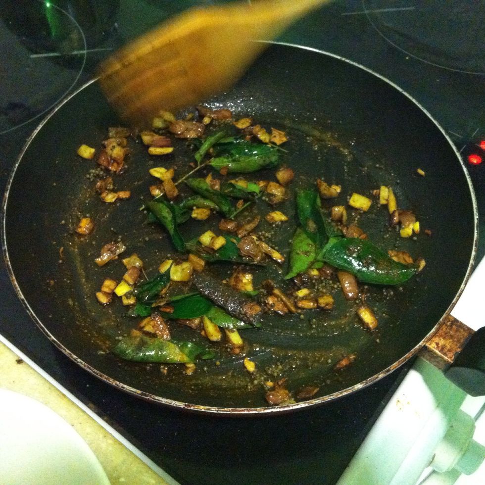 Fry everything for a couple of minutes stirring continuously