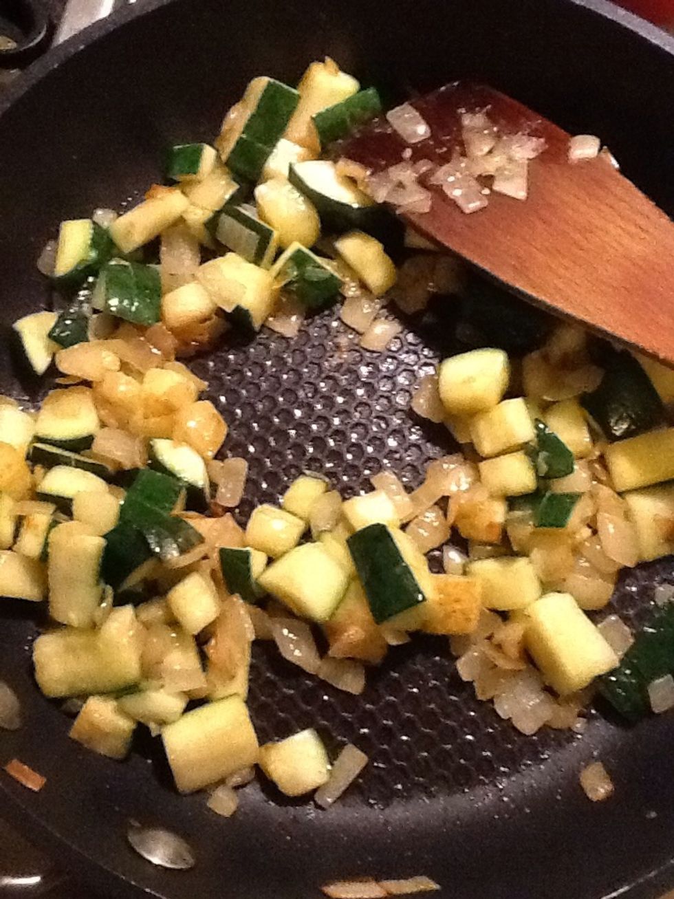 Fry for another 5-10 minutes until the courgette browns slightly