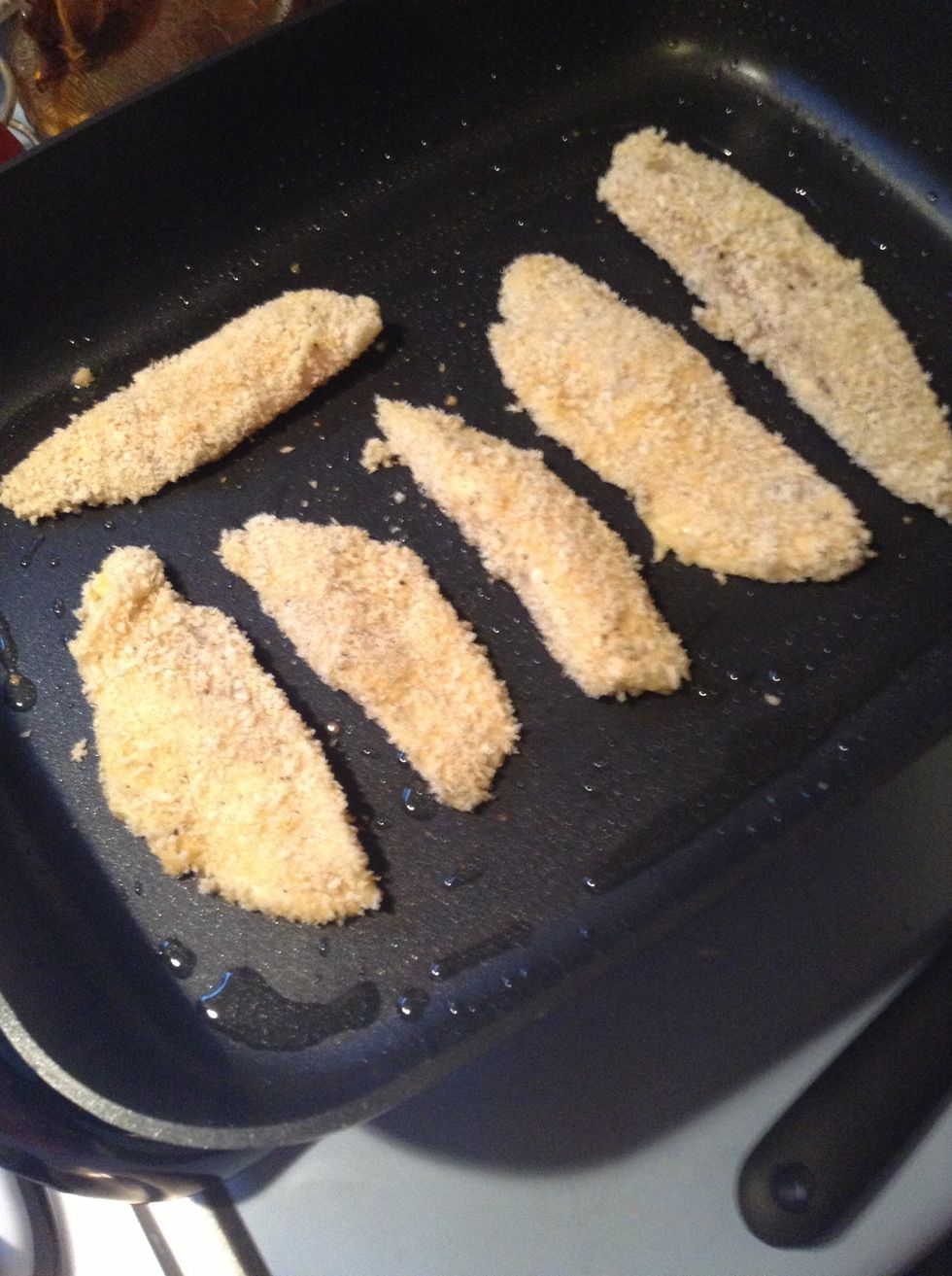 Fry in veggie oil for 5-6 minutes on each side