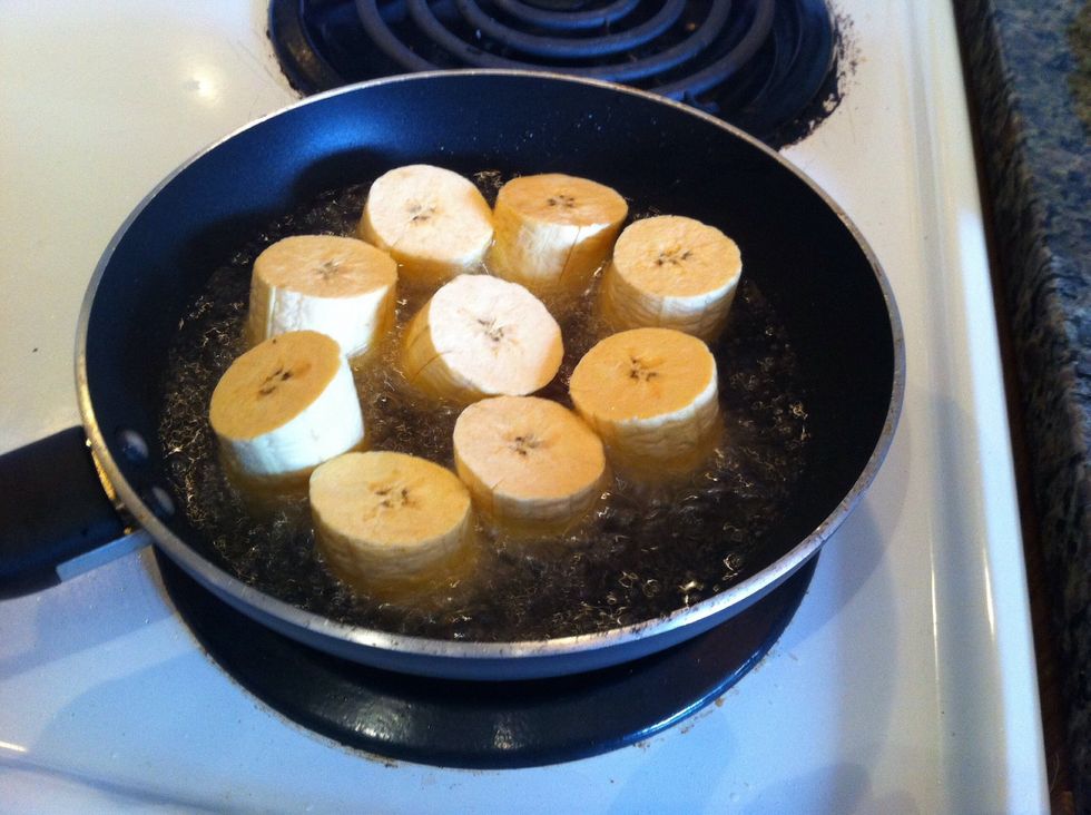 Fry one side until a golden brown, then flip them over