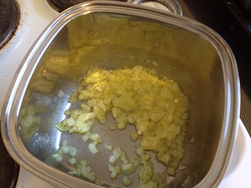 Fry onion and the garlic in Olive oil