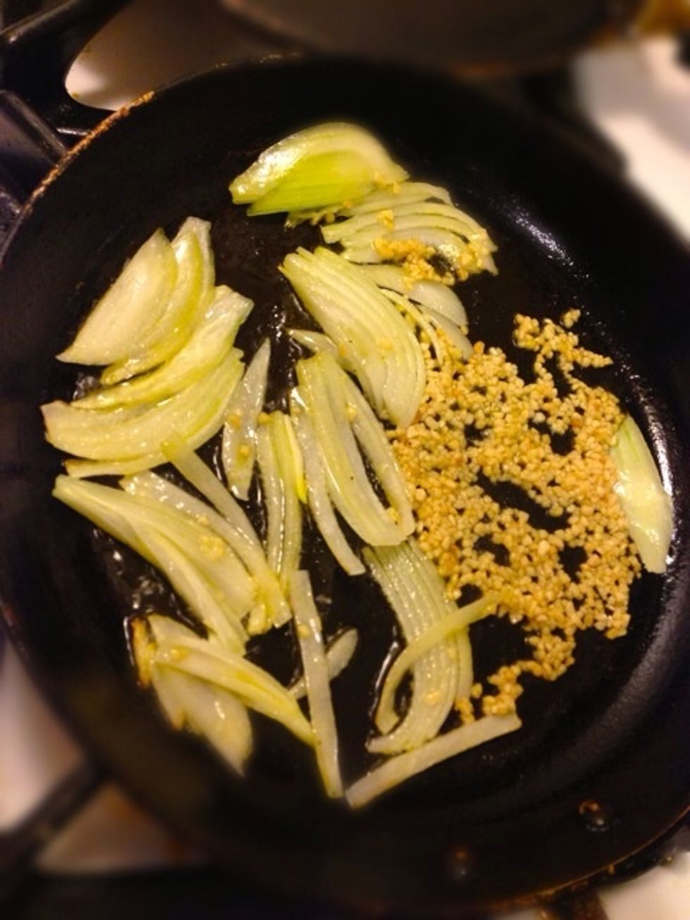 Fry onions and garlic in some oil