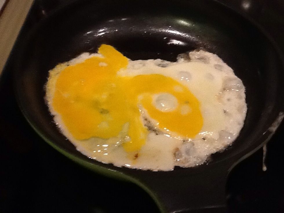 Fry the eggs for about 30 seconds...