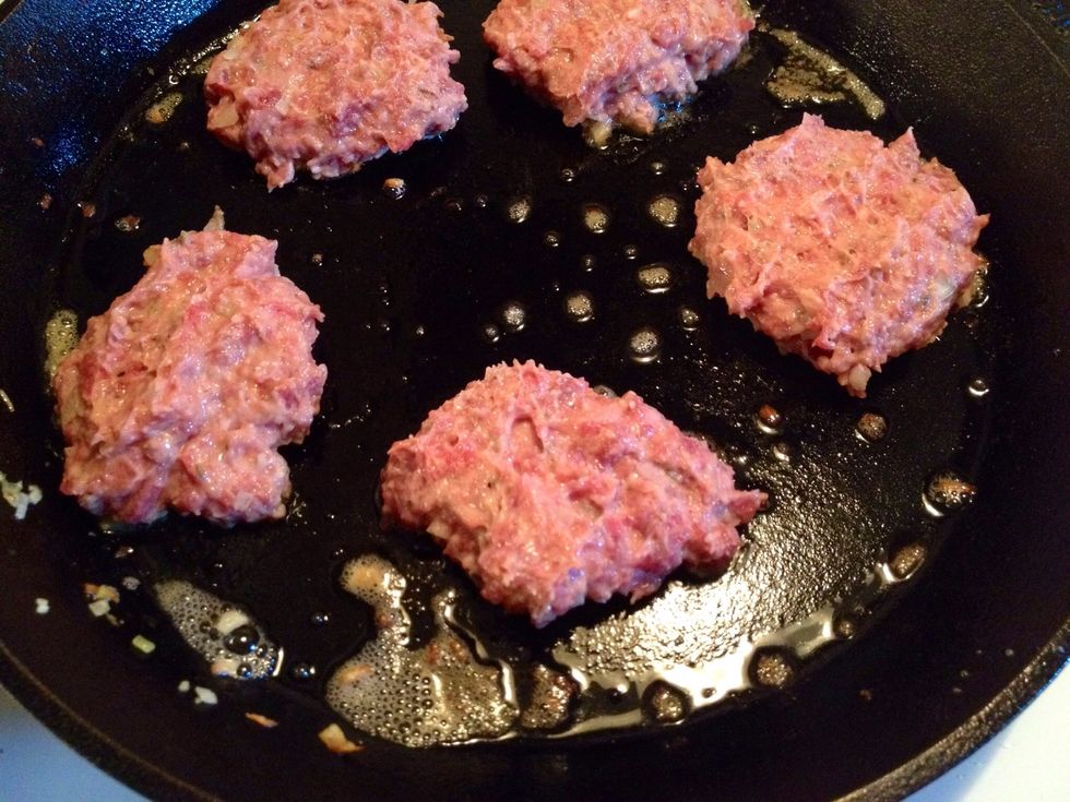 Fry the patties in some butter.