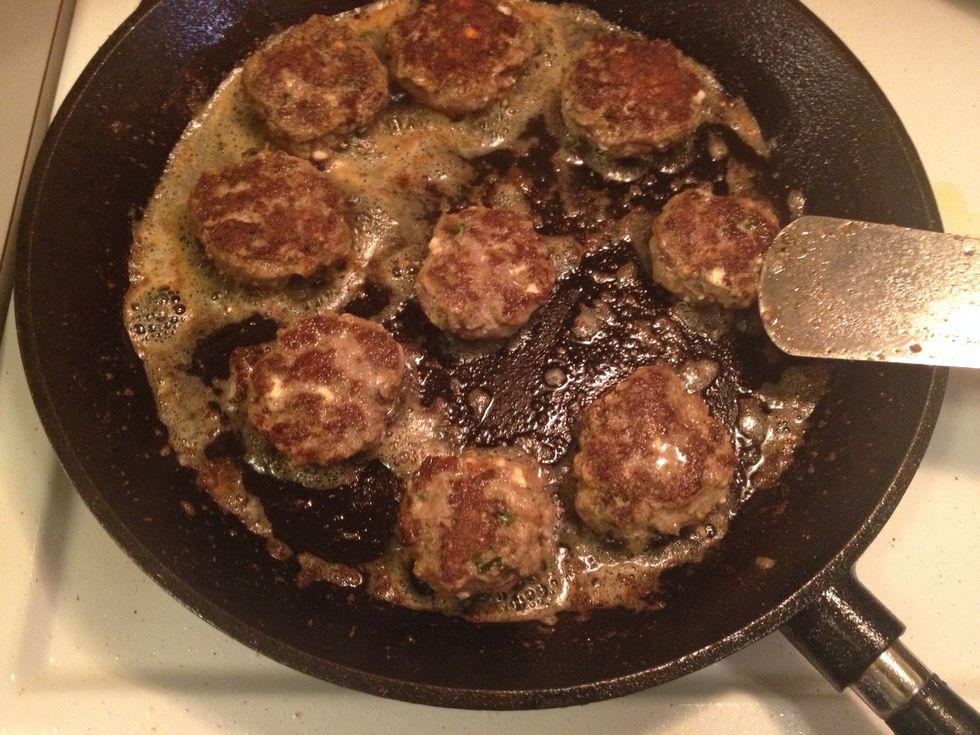 Fry the patties in some olive oil and butter.