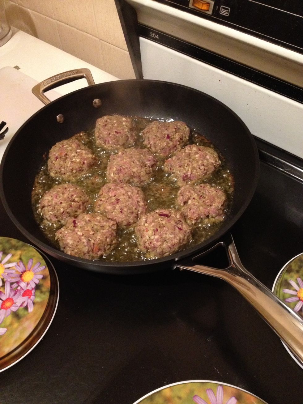 Fry them until cooked through.