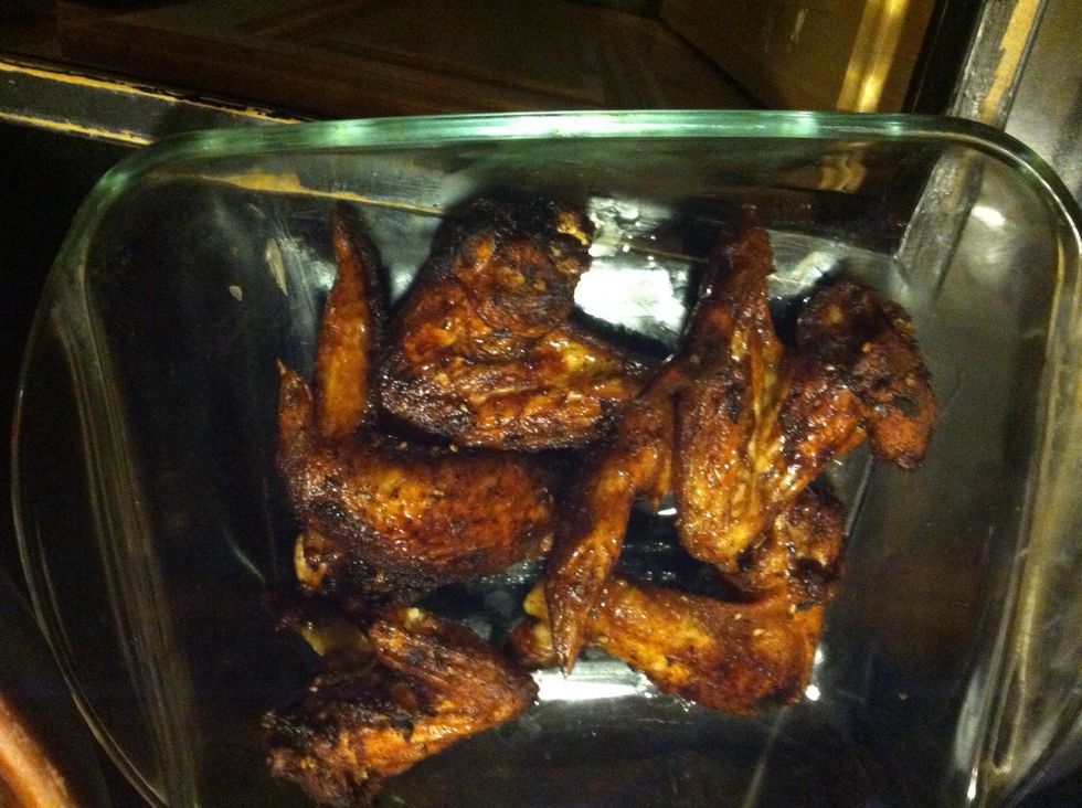 Fry them until they are close to burnt or slightly burnt. Put them into a bakesafe dish