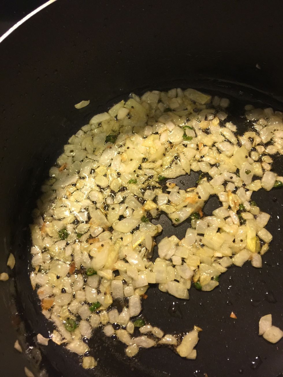 Fry till they start turning lightly golden.