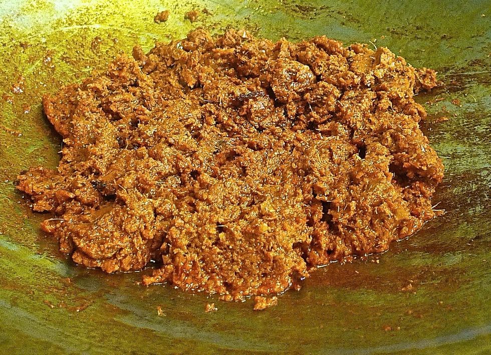 Fry until aromatic and the oil separates.