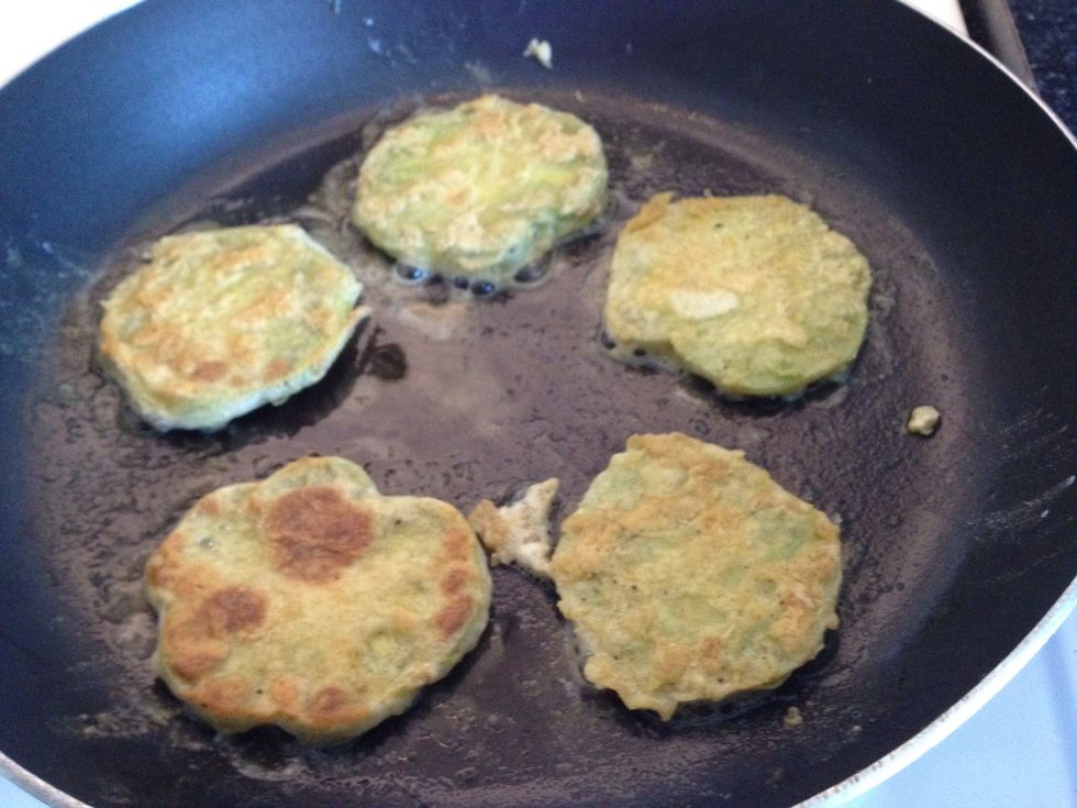 Fry until golden brown on both sides.