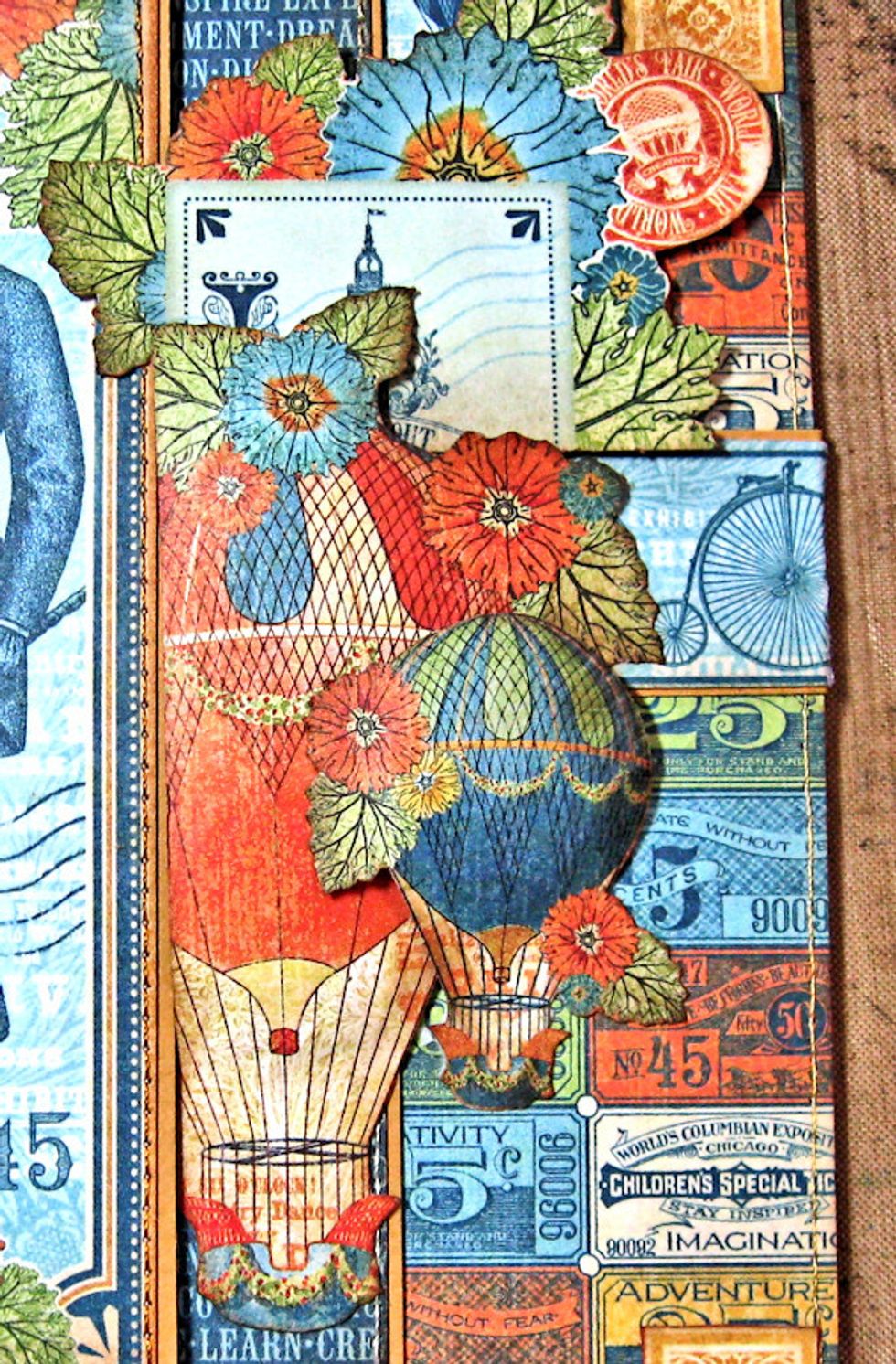 Fussy cut blue balloon and add to card.