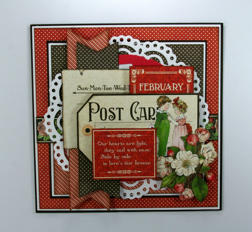 Fussy cut flowers from the February Montage and add to right bottom corner.