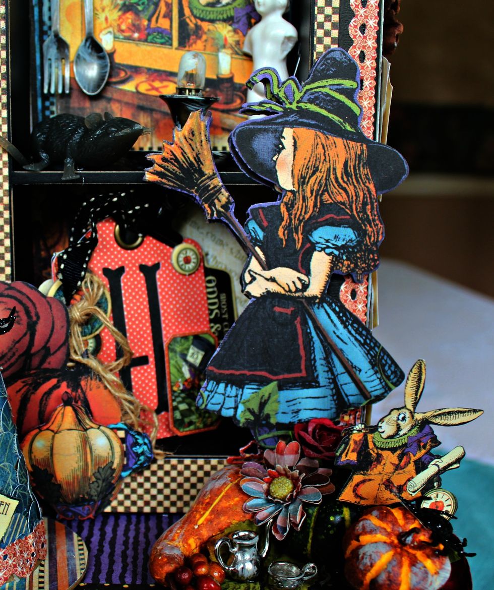 Fussy cut image from pattern paper. Adhere to side of hall tree.