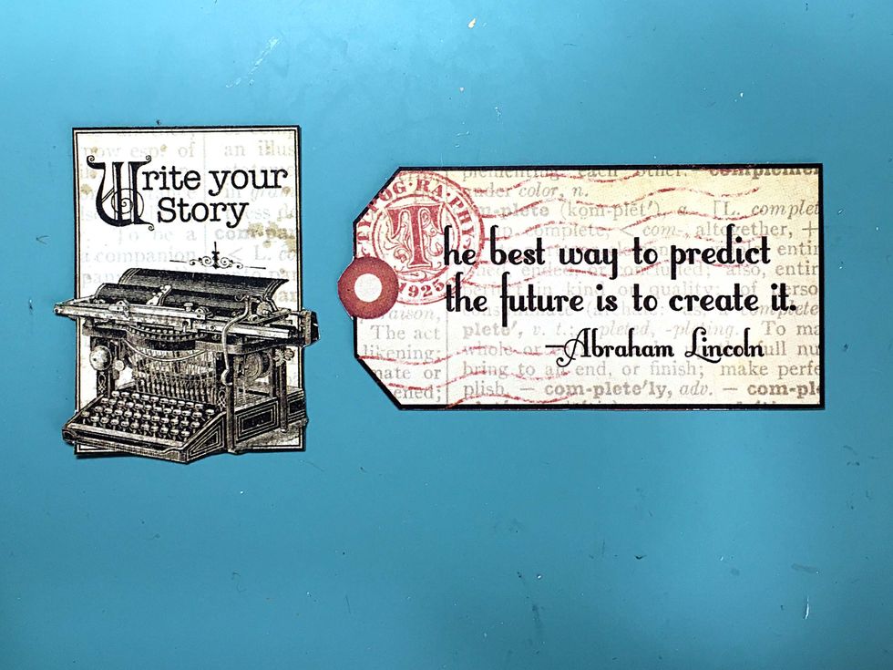 Fussy cut the images shown from cut-aparts on Typography and Dream.