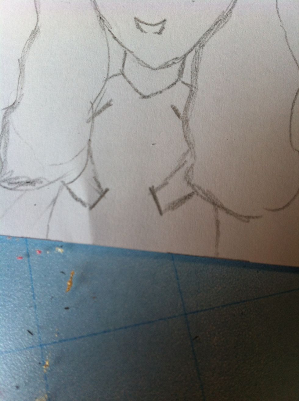 G\u00f6r sedan tv\u00e5 armar som sitter i fickorna eller rita tv\u00e5 armar som h\u00e4nger ner