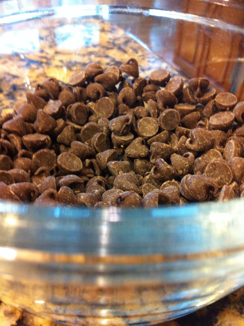 Ganache: 1 cup semi sweet chips, 2/3 cup heavy cream