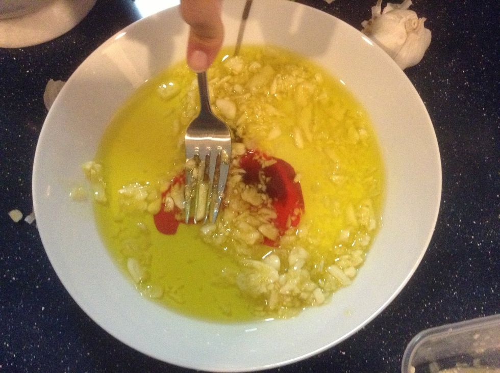 Garlic and olive oil for the bread