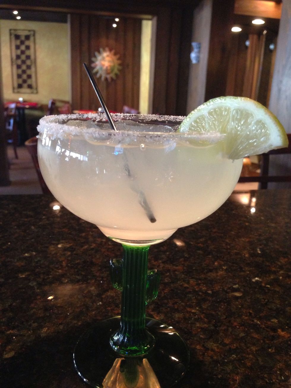 Garnish with a slice of lime and there you go, a delicious no guilt margarita