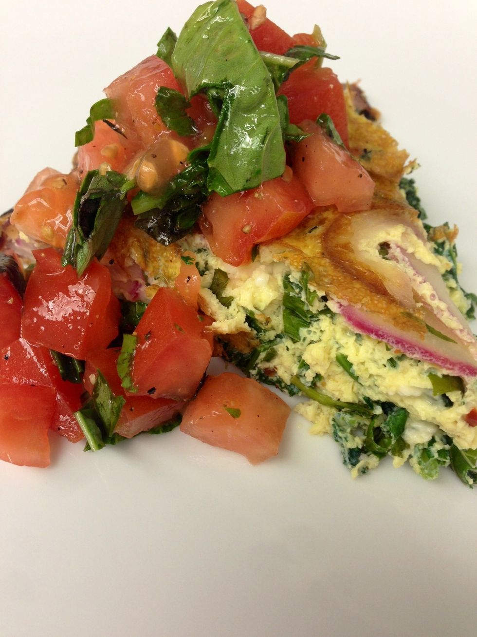 Garnish with homemade tomato basil salsa and enjoy!