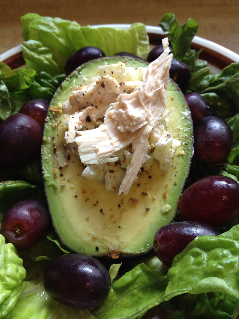 Garnish with Lemon Pepper and Red Grapes