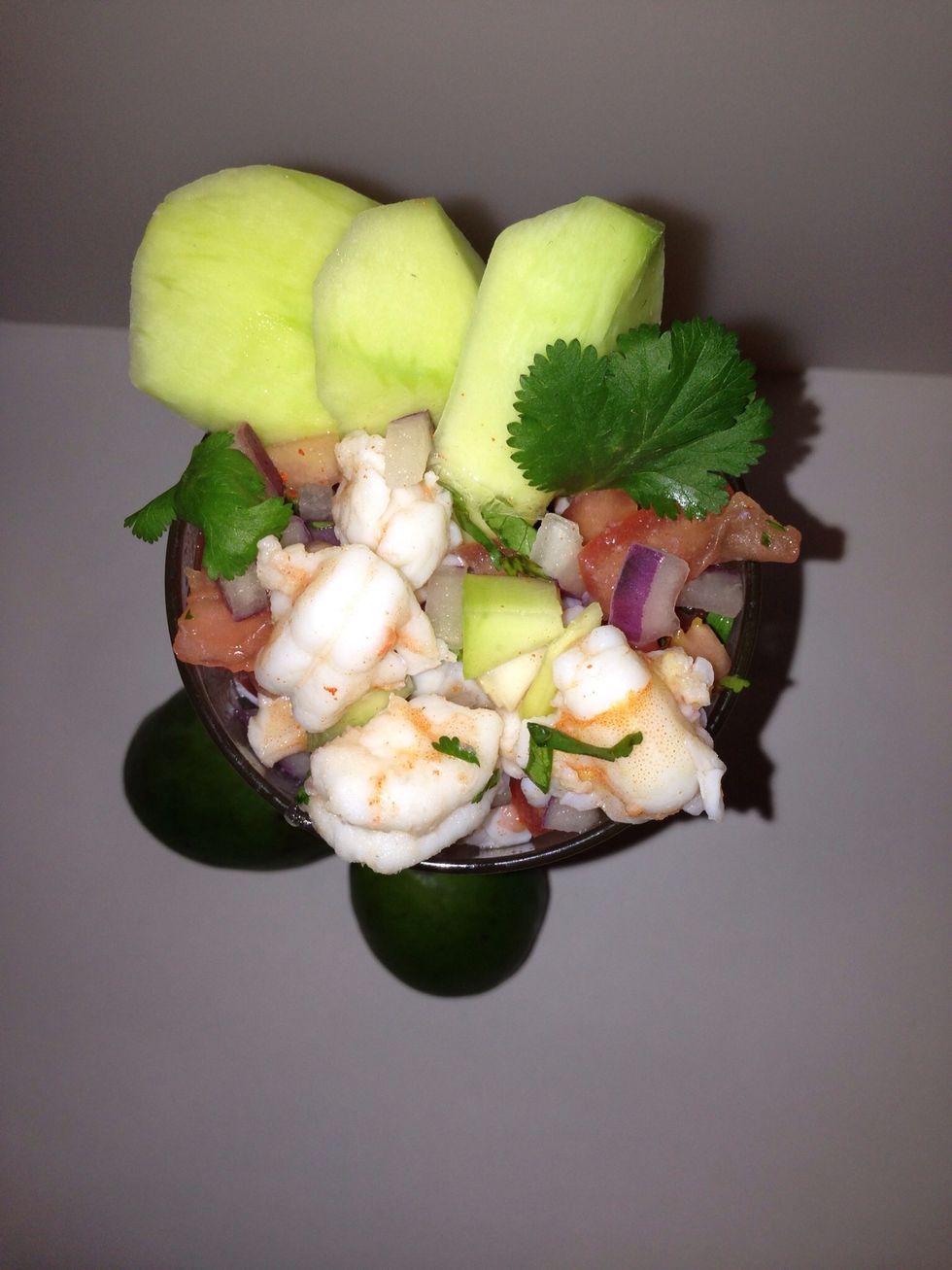 Garnish with mango wedges and Cilantro leaves. Then ENJOY! \ud83d\ude0b