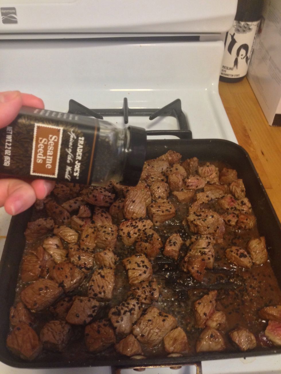 Garnish with sesame seeds.