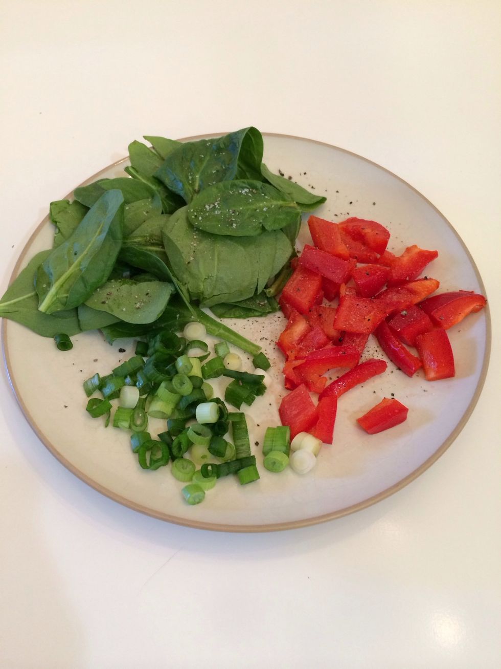 Garnishes are optional. This is what I had in my fridge today! Experiment with different veggies and find the flavor combinations you like best!