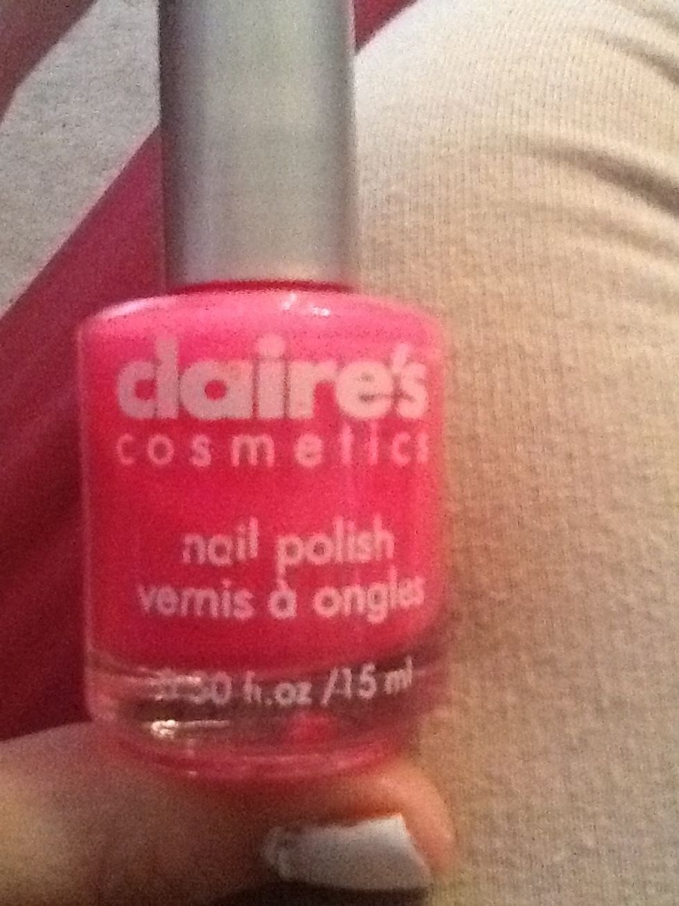 Gather 5 different neon colors. This one is a Claire's nail polish.