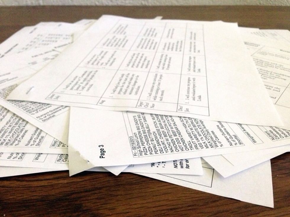 Gather a BIG stack of recycled paper.