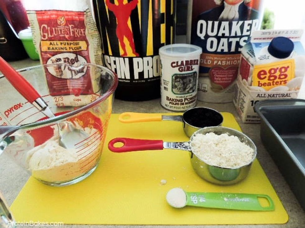 Gather all ingredients together. You can use gluten-free flour and gluten-free oats, or you can use regular. Whichever you prefer. Xanthan gum is for a better binding purposes, it's optional.