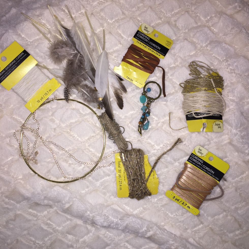 Gather all of the materials you would like to use for your dream catcher.