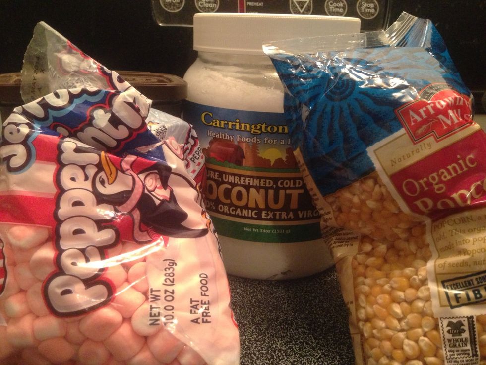 Gather all of your ingredients and cooking utensils.