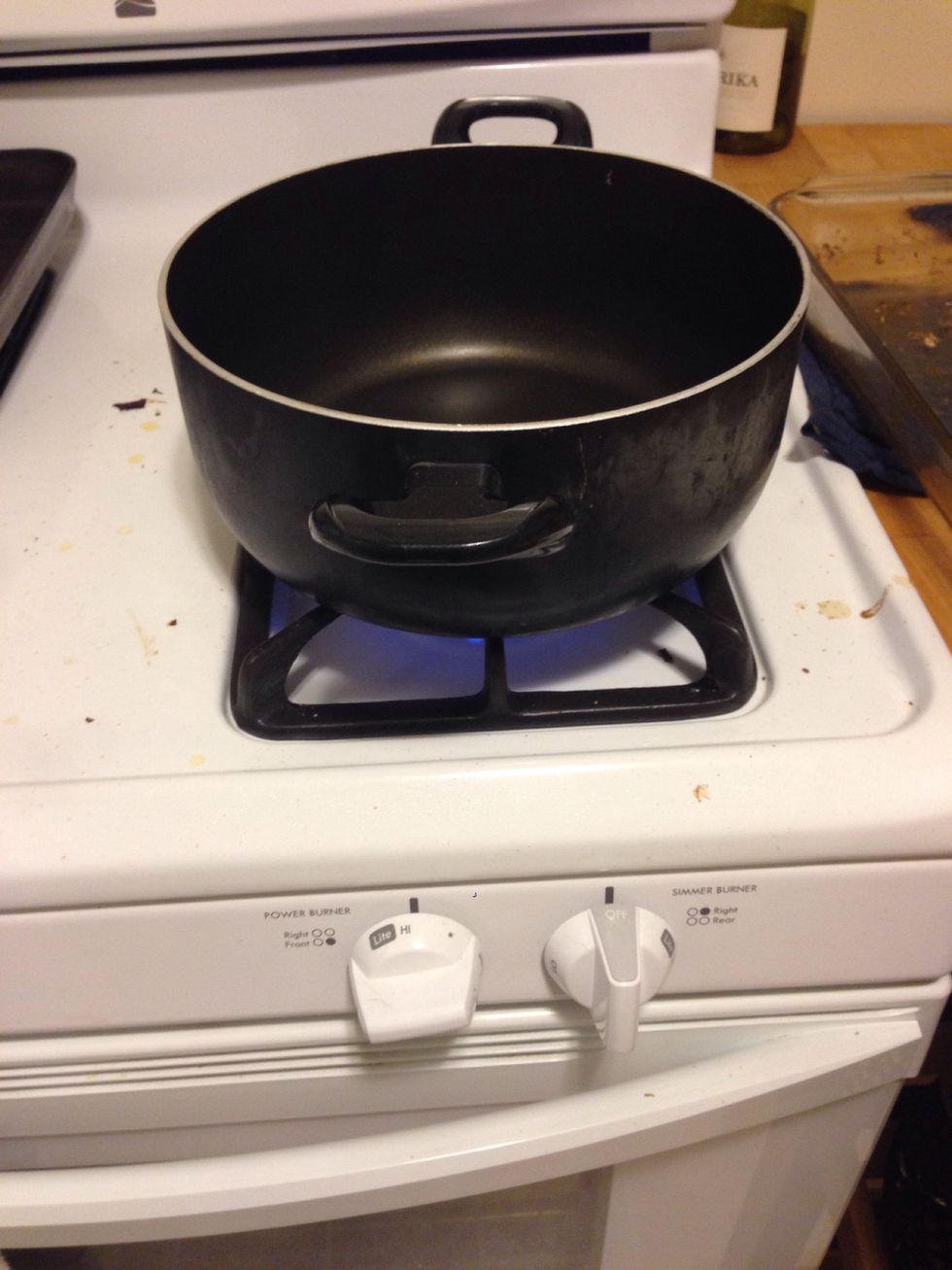 Gather all of your ingredients and turn the stove top on high heat.